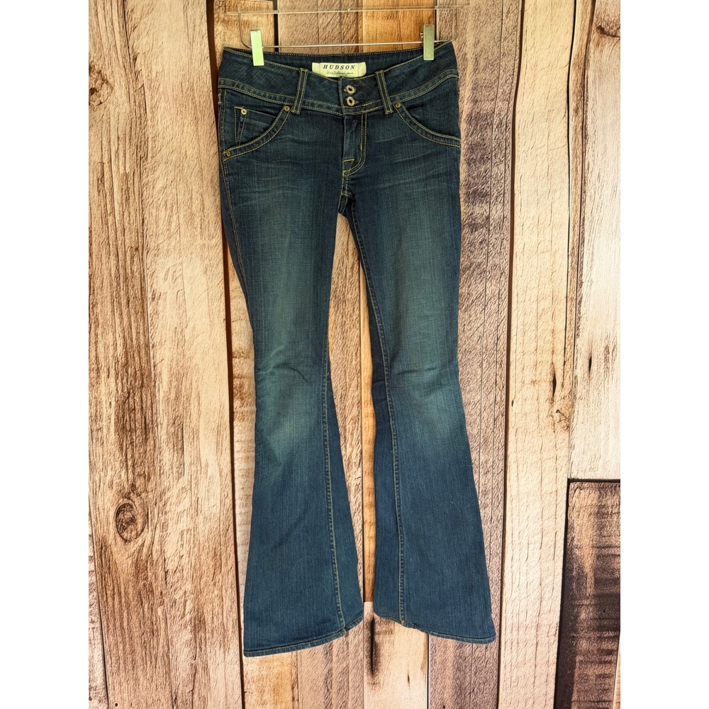 Hudson Low Rise Flare Jeans USA Y2K Flap Pocket Denim Blue Everyday Size 26